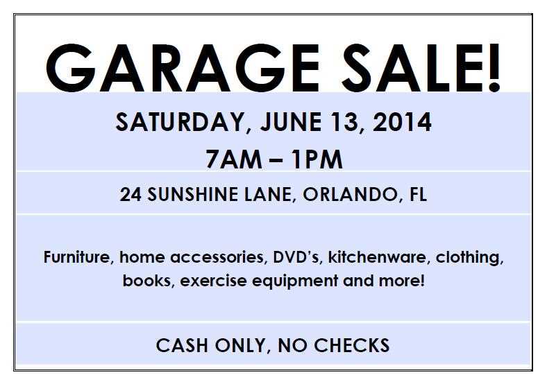 garage sale printables
