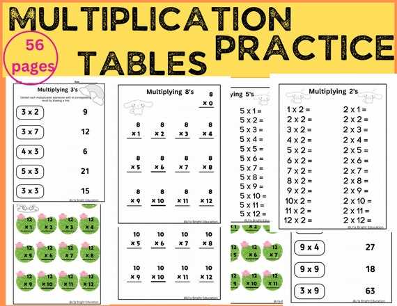 multiplication facts worksheets printable free
