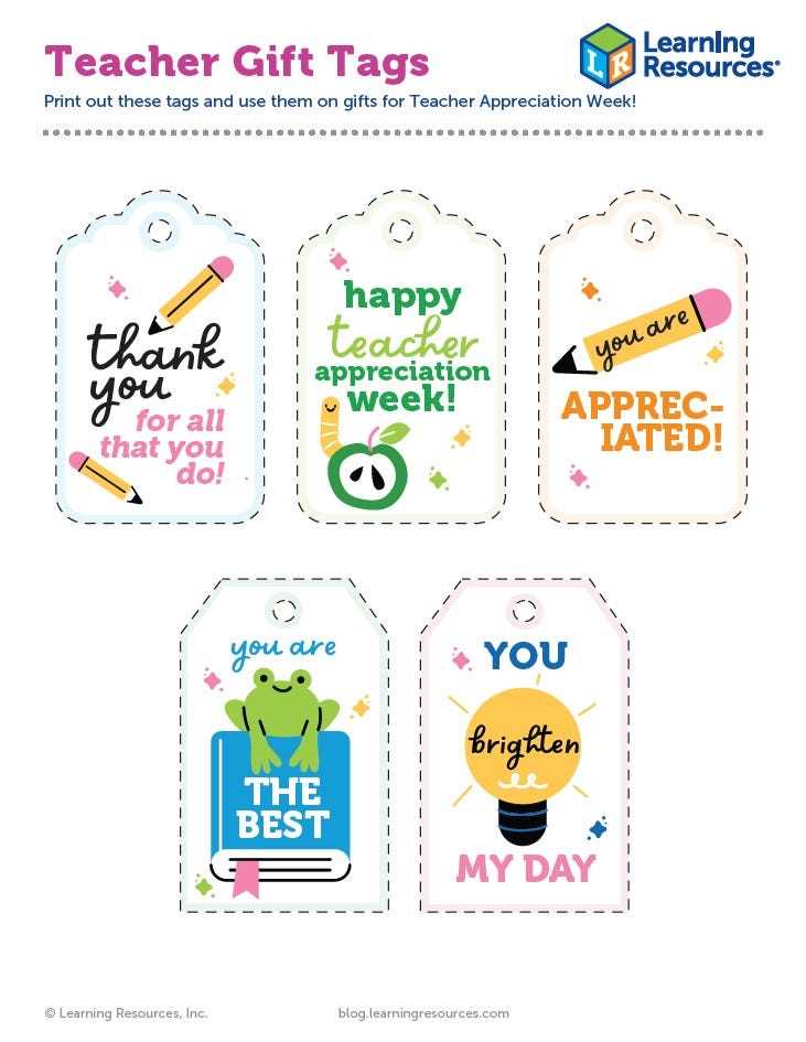 teacher appreciation week printable