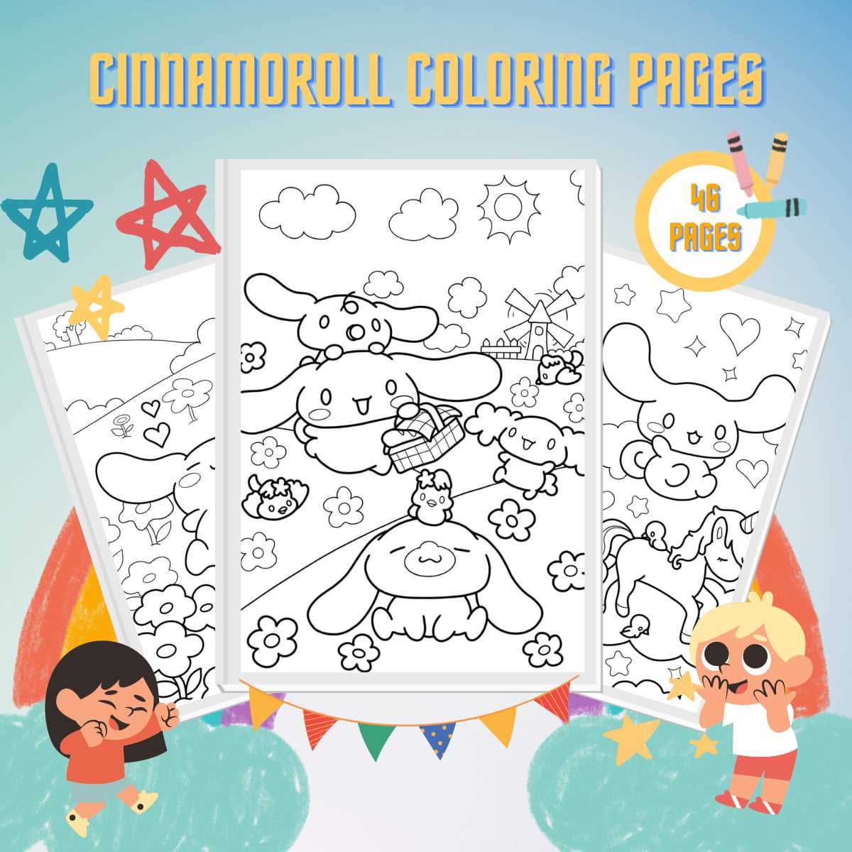 cute cinnamoroll coloring pages printable