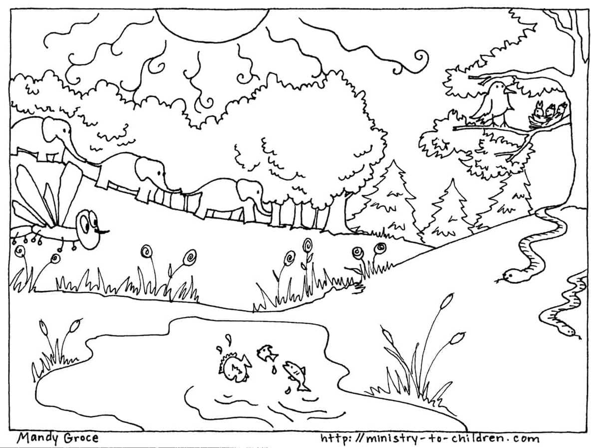 creation coloring pages free printable