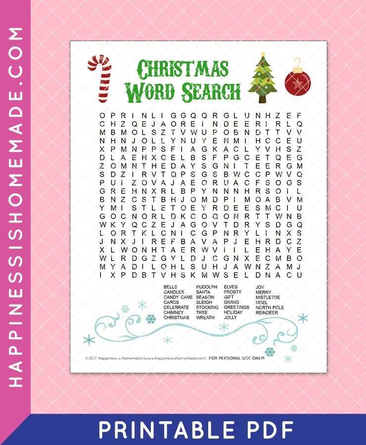 printable christmas word search free