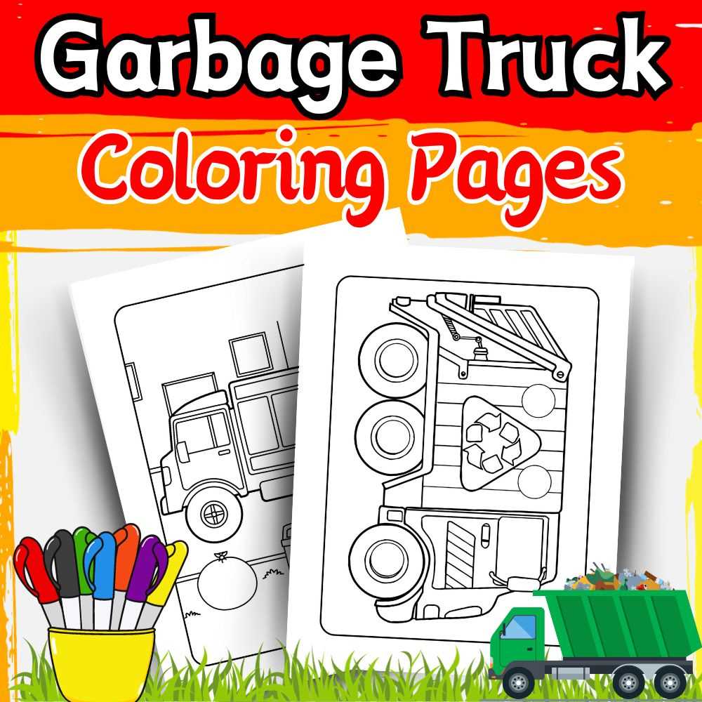 garbage truck printable coloring pages