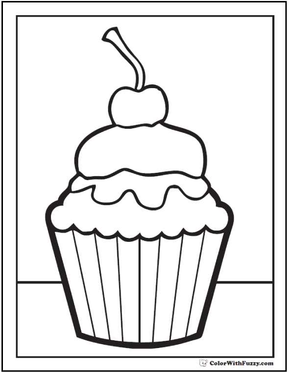 cupcake coloring page printable