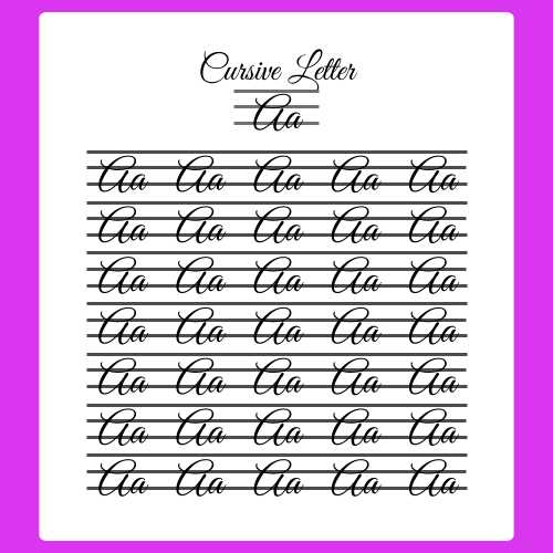 cursive alphabet letters printable