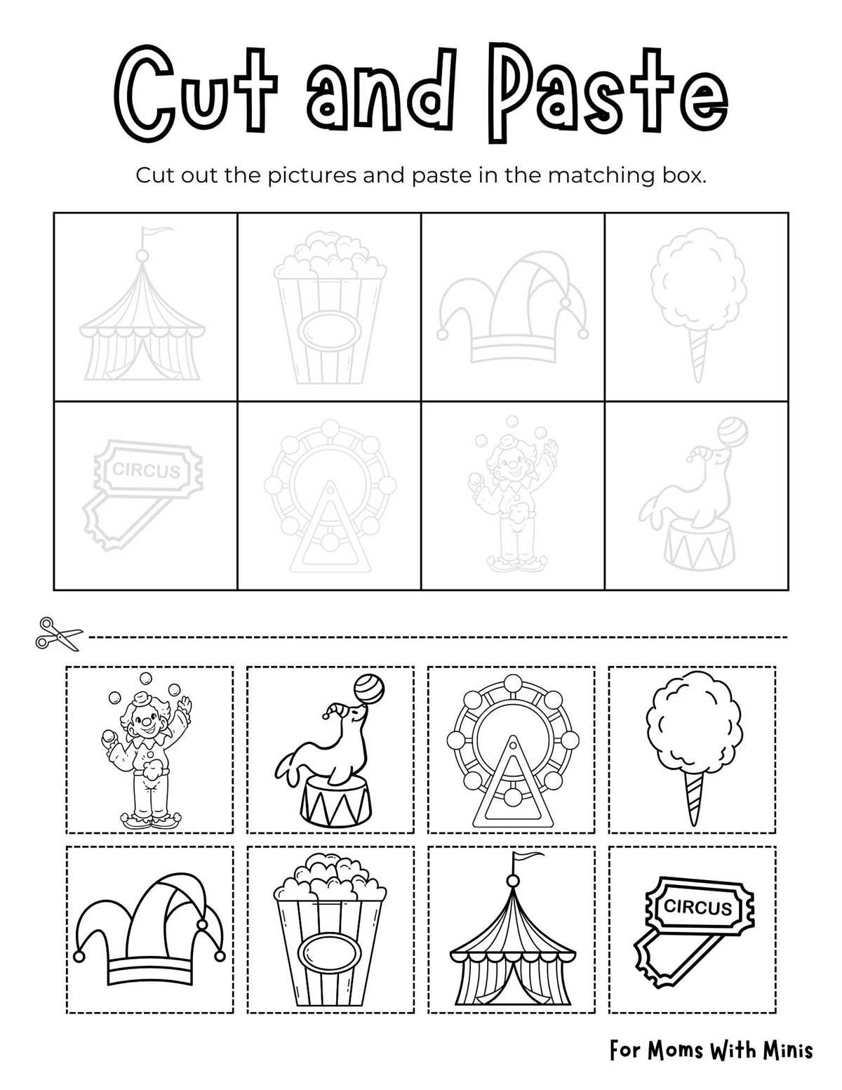 cut and paste printable worksheets