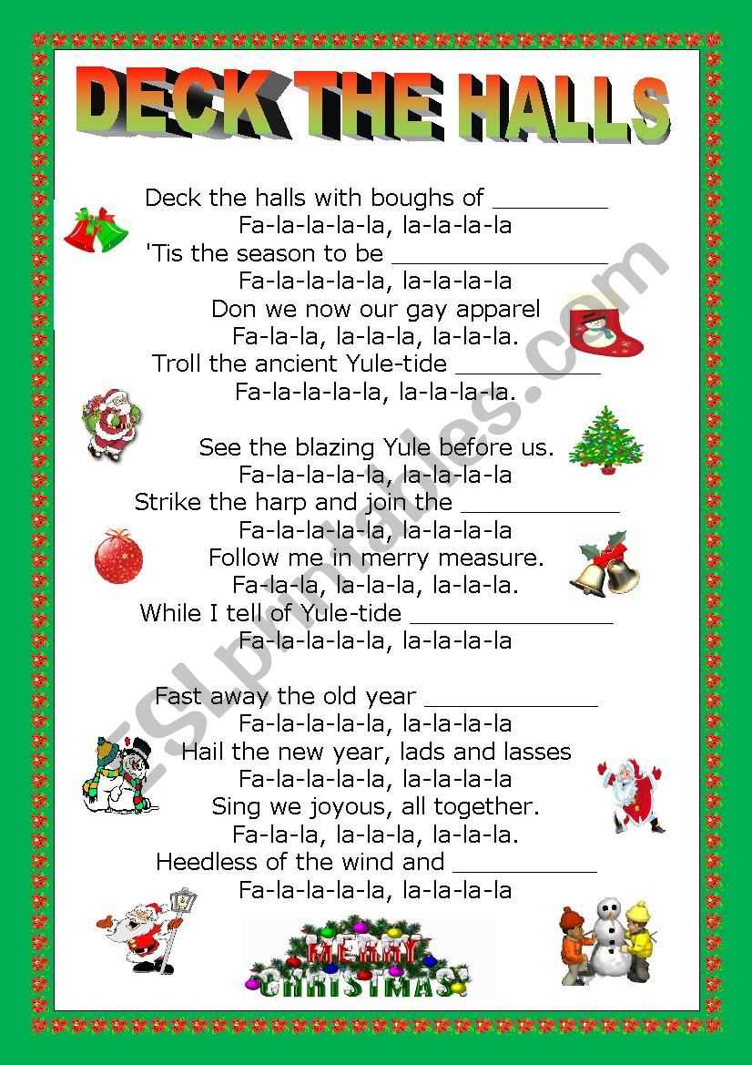 printable lyrics christmas songs