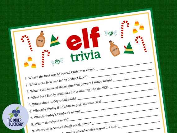 elf movie trivia questions printable