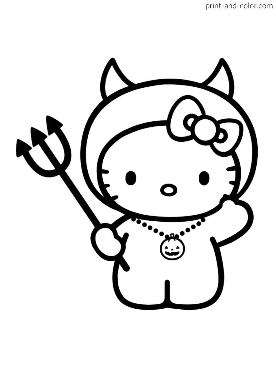 printable full size hello kitty coloring pages