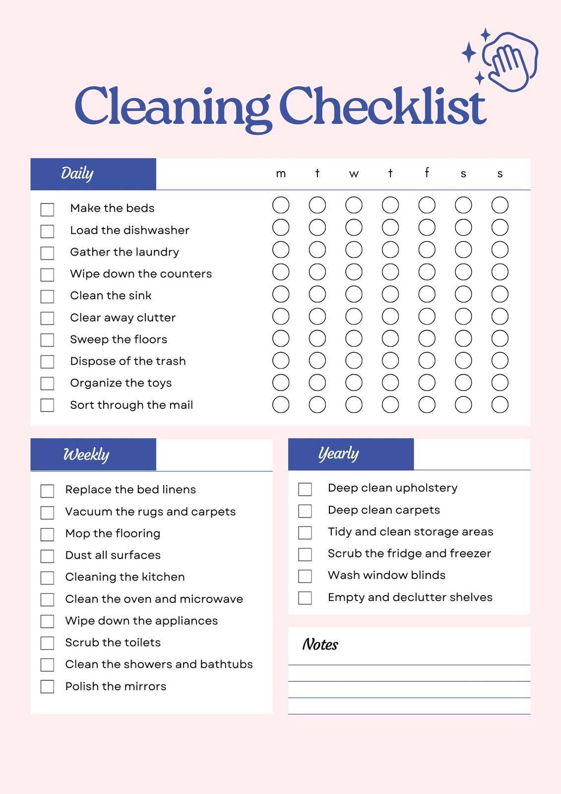 house cleaning list printable