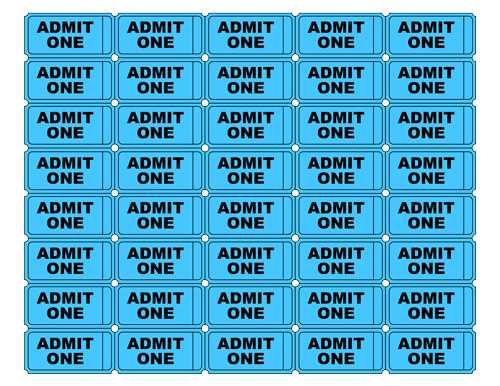 admit one ticket printable