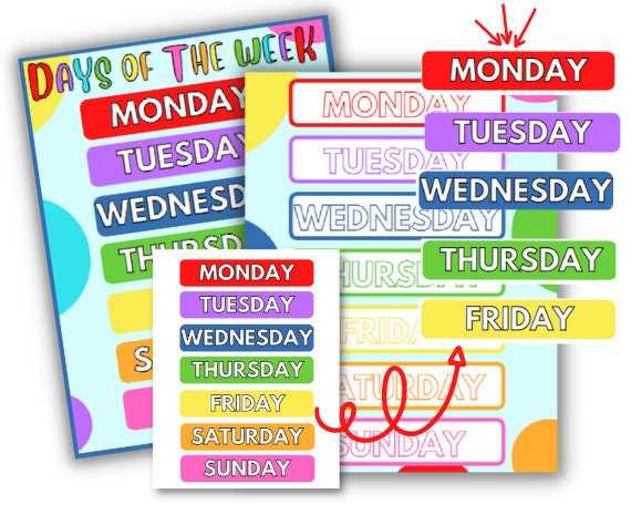 days of the week chart printable