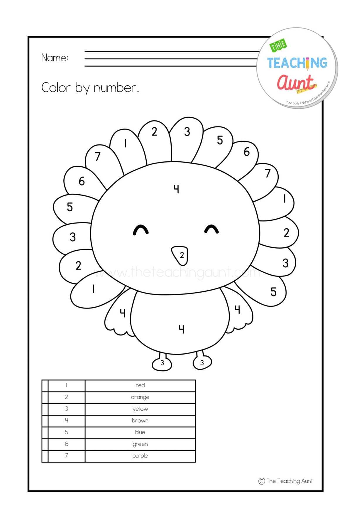 free preschool printables thanksgiving