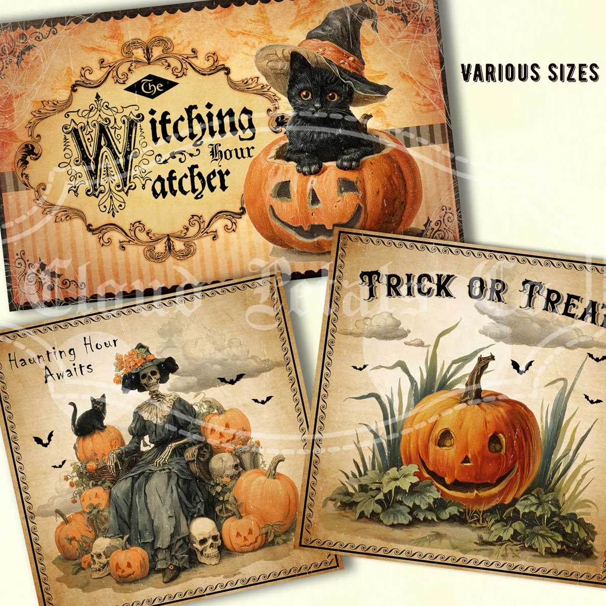 vintage halloween cards printable