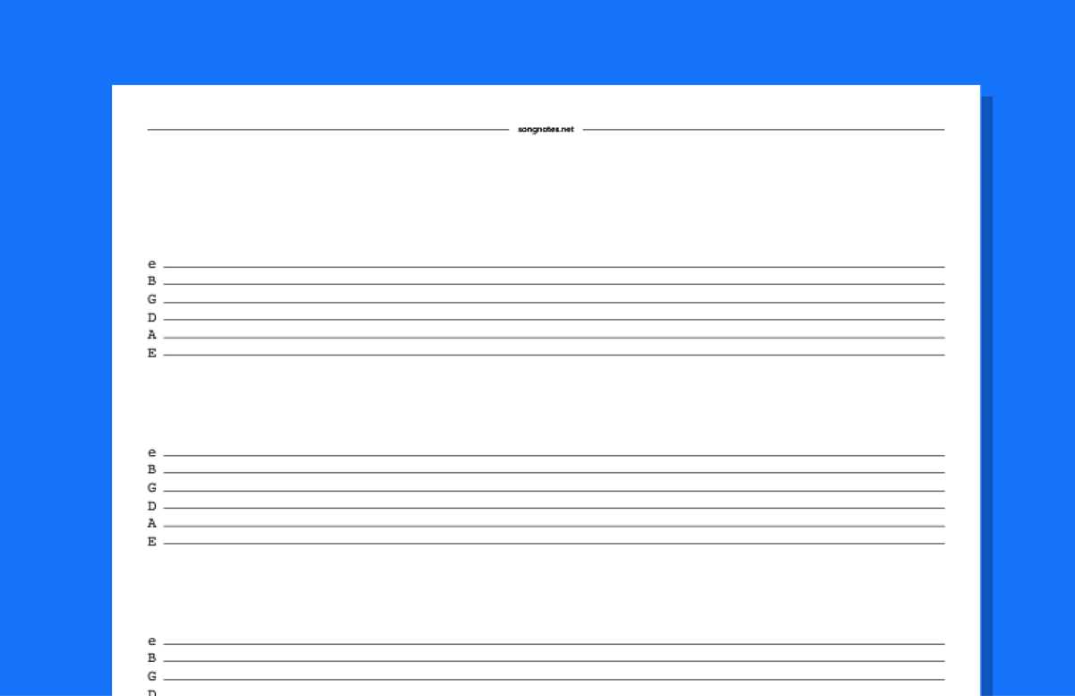 printable tablature paper