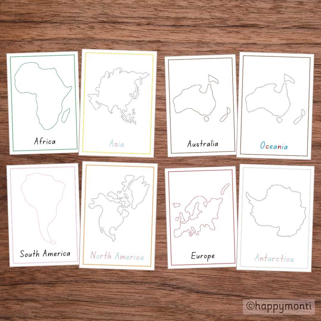 printable 7 continents map