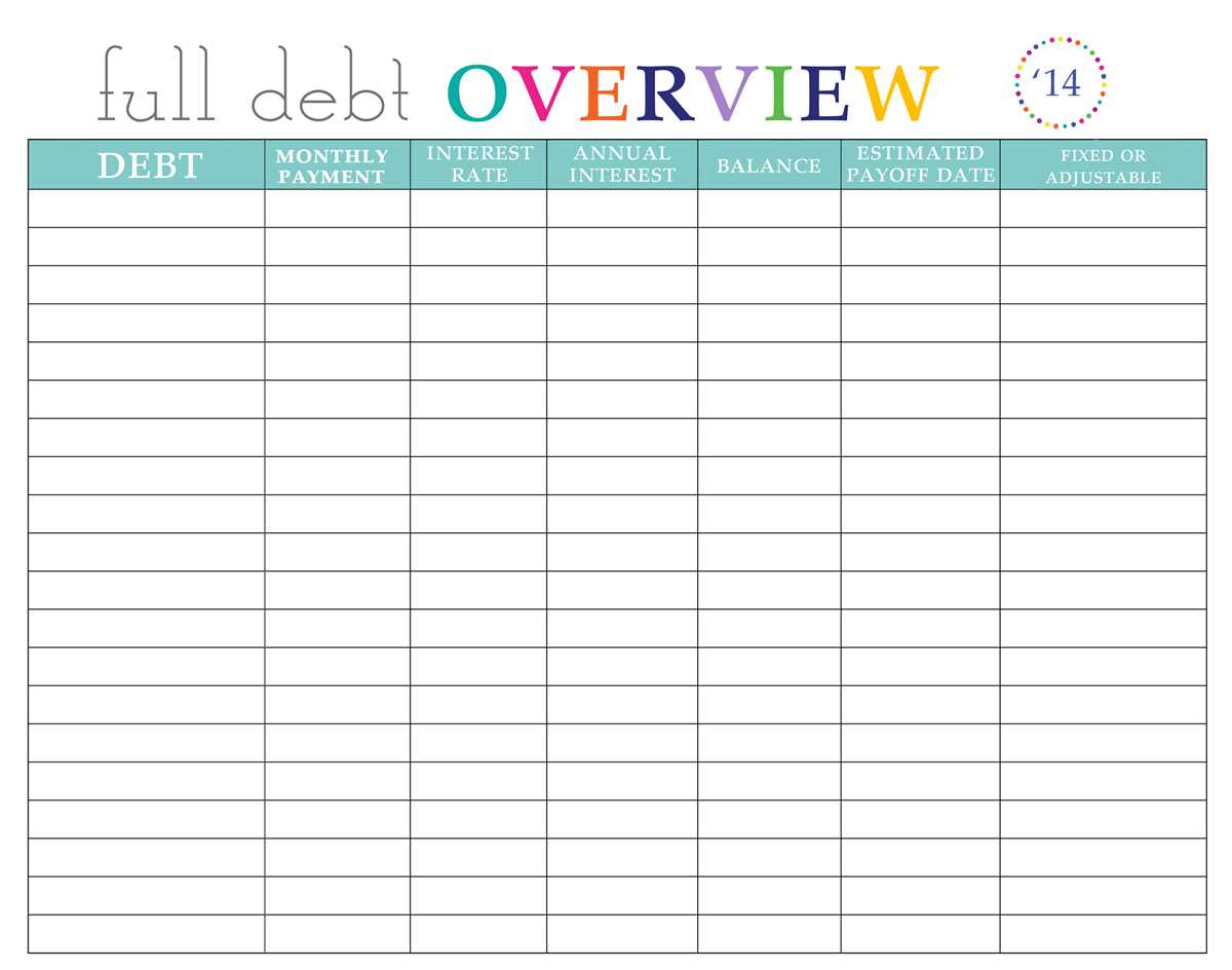 debt snowball printable