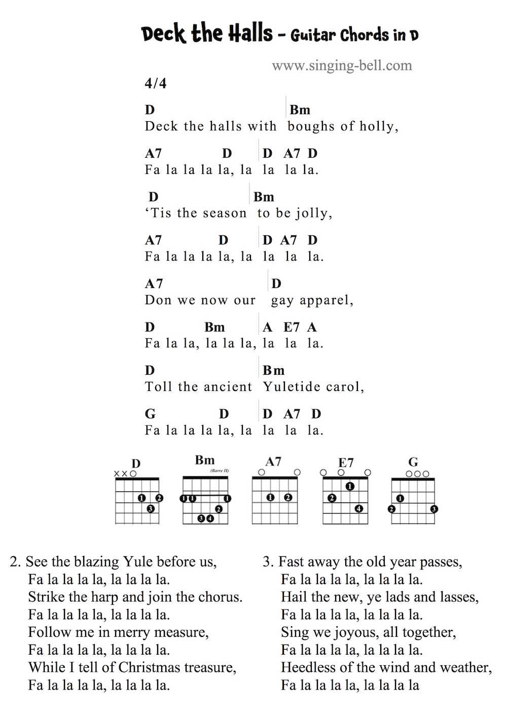 deck the halls lyrics printable