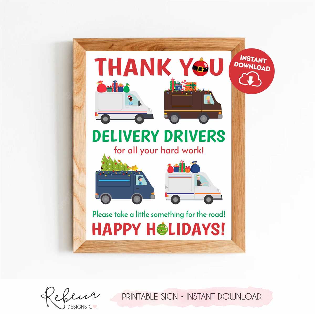 delivery driver snack sign printable free