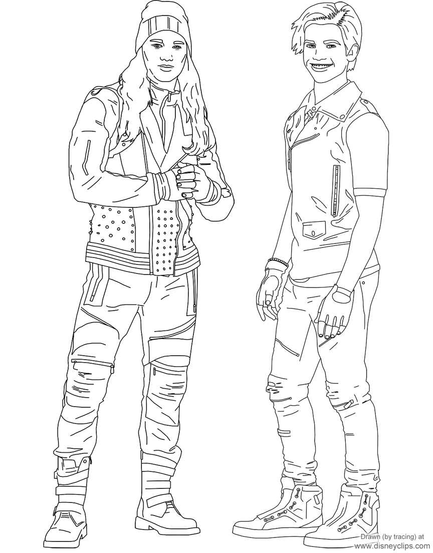 descendants coloring pages free printable