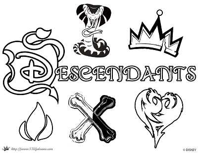 descendants coloring pages printable