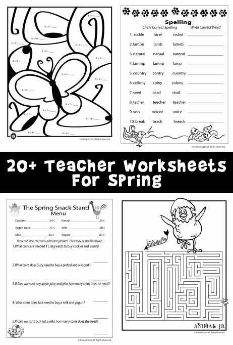 spring printable worksheets