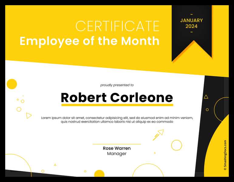 printable employee of the month certificate
