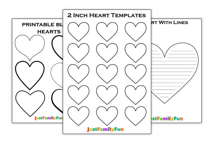 different size hearts printable