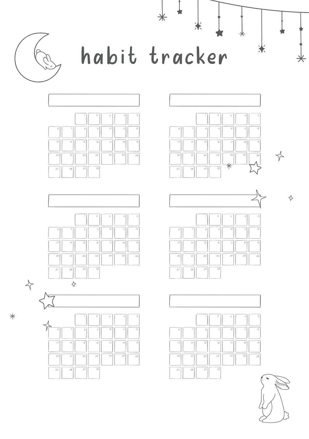 printable habit tracker free