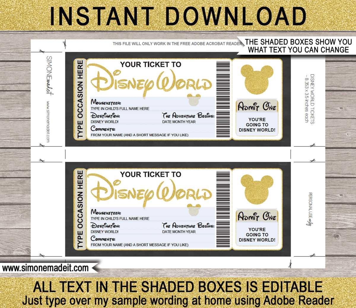 disney on ice printable ticket