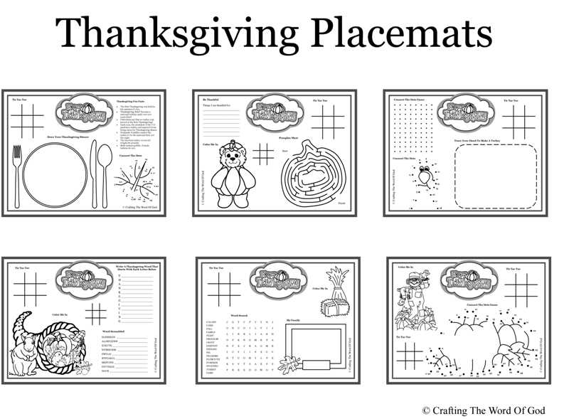 printable thanksgiving placemat craft