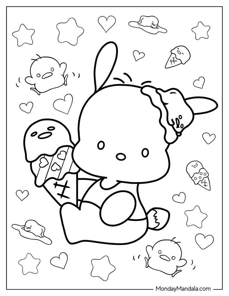 printable sanrio characters coloring pages