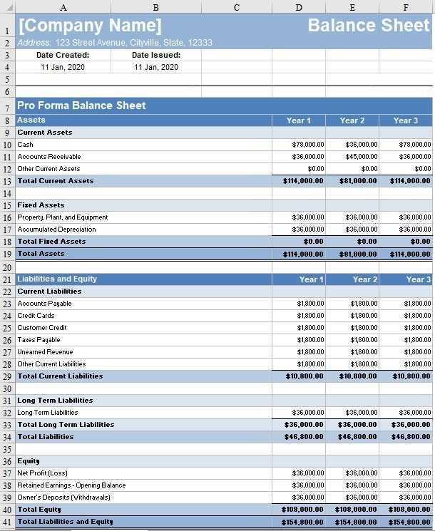 balance sheet printable