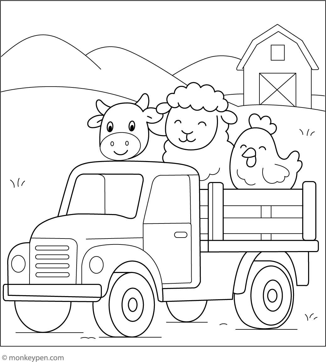 printable coloring pages farm animals