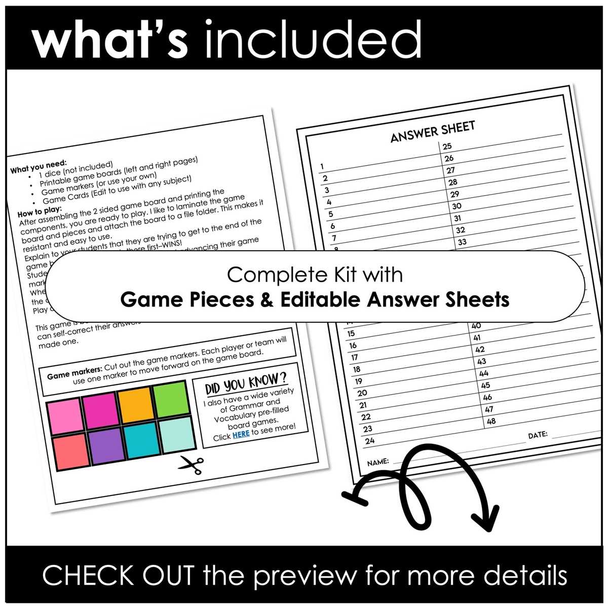 printable board game cards