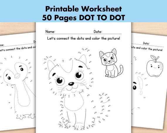 dot to dot printables for kindergarten