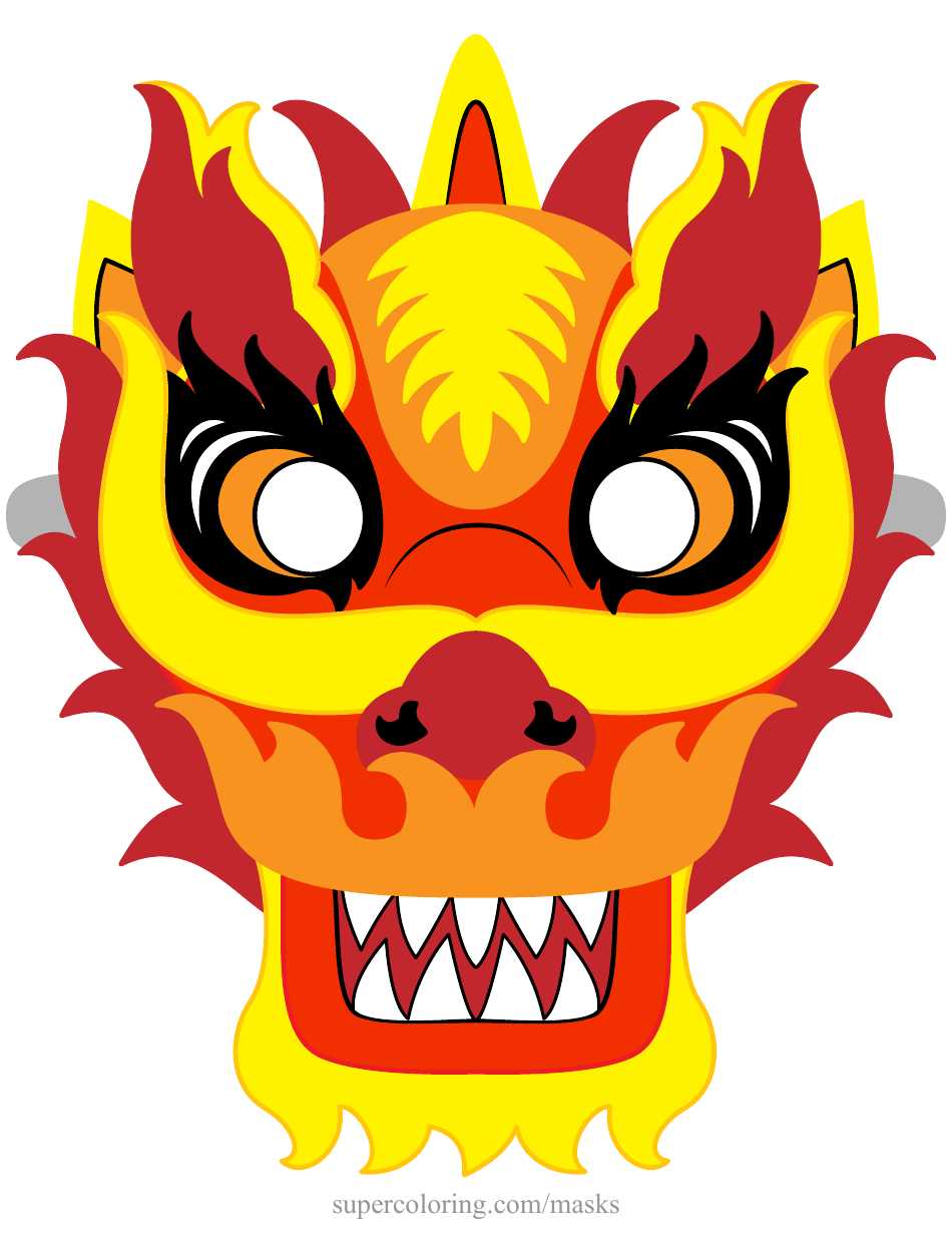 dragon mask printable
