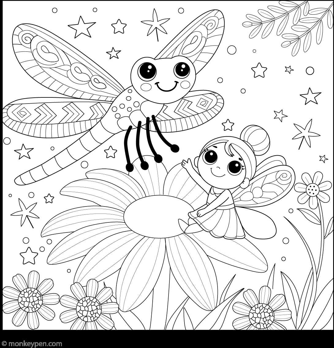 dragonfly coloring pages printable