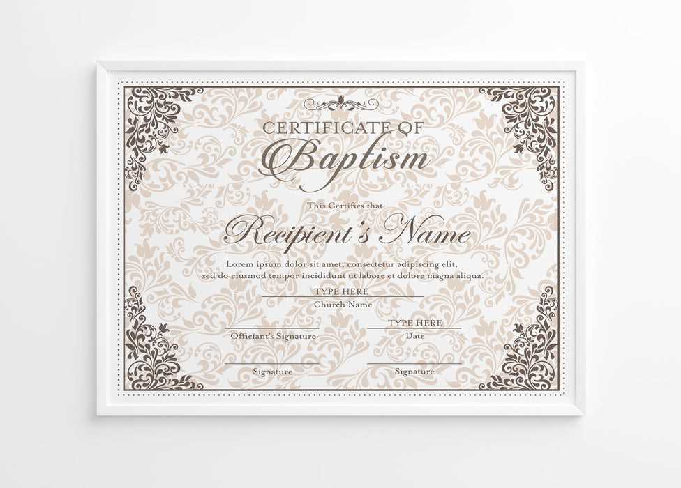 printable fillable free baptism certificate template