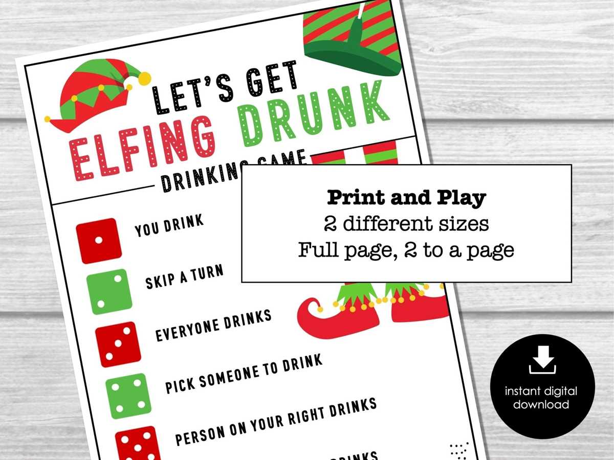 drinking game printable