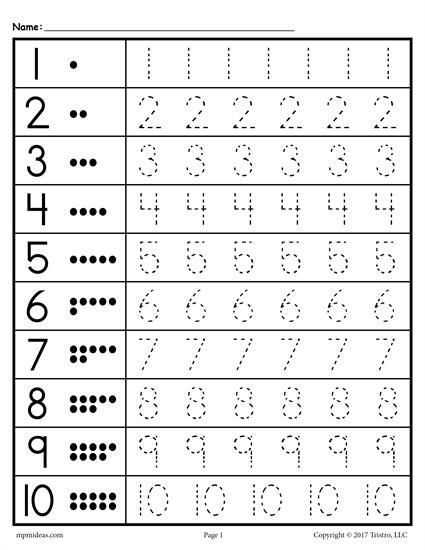 free printable number worksheets for preschoolers