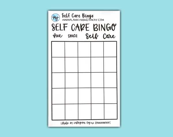 self care bingo printable