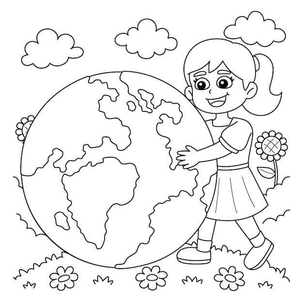 earth coloring page printable