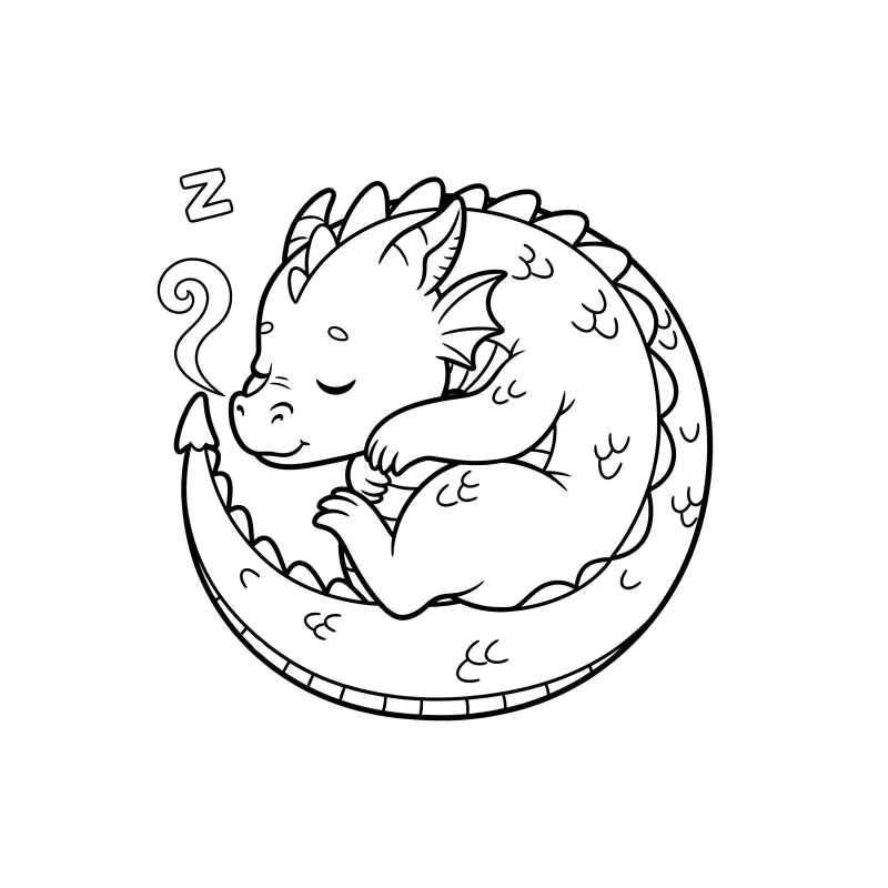 easy printable dragon coloring pages