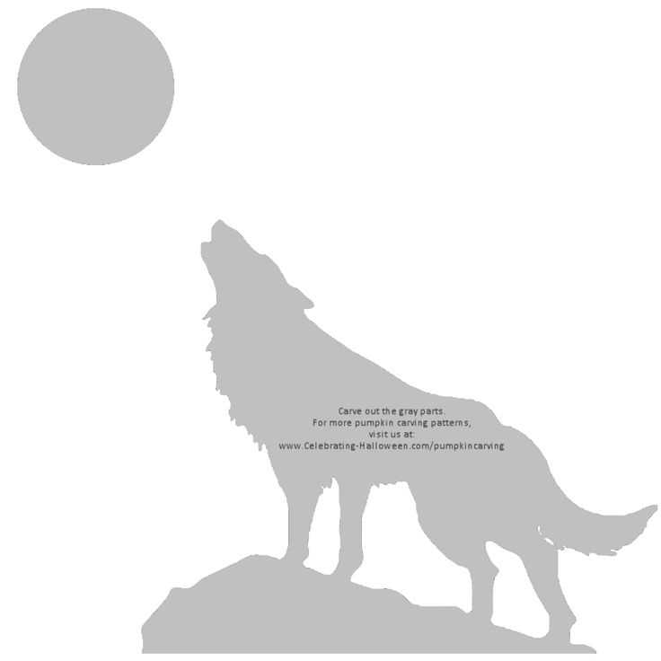 easy printable wolf pumpkin stencil