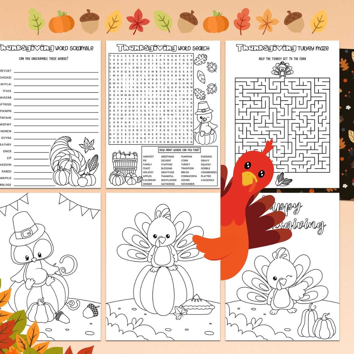 thanksgiving free printable worksheets