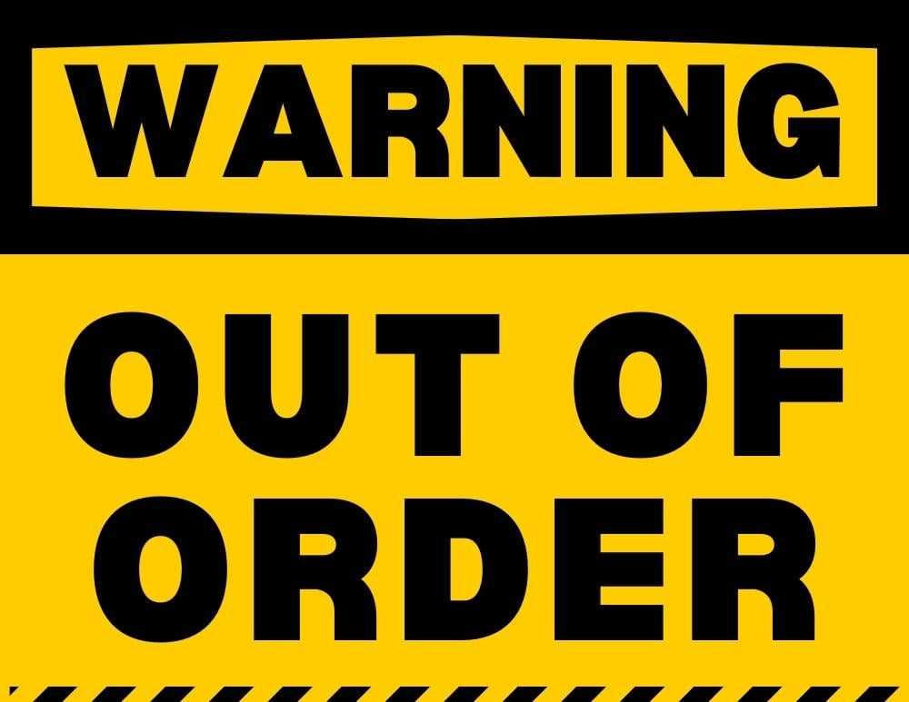 elevator out of order sign printable