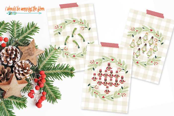 12 days of christmas pictures printable