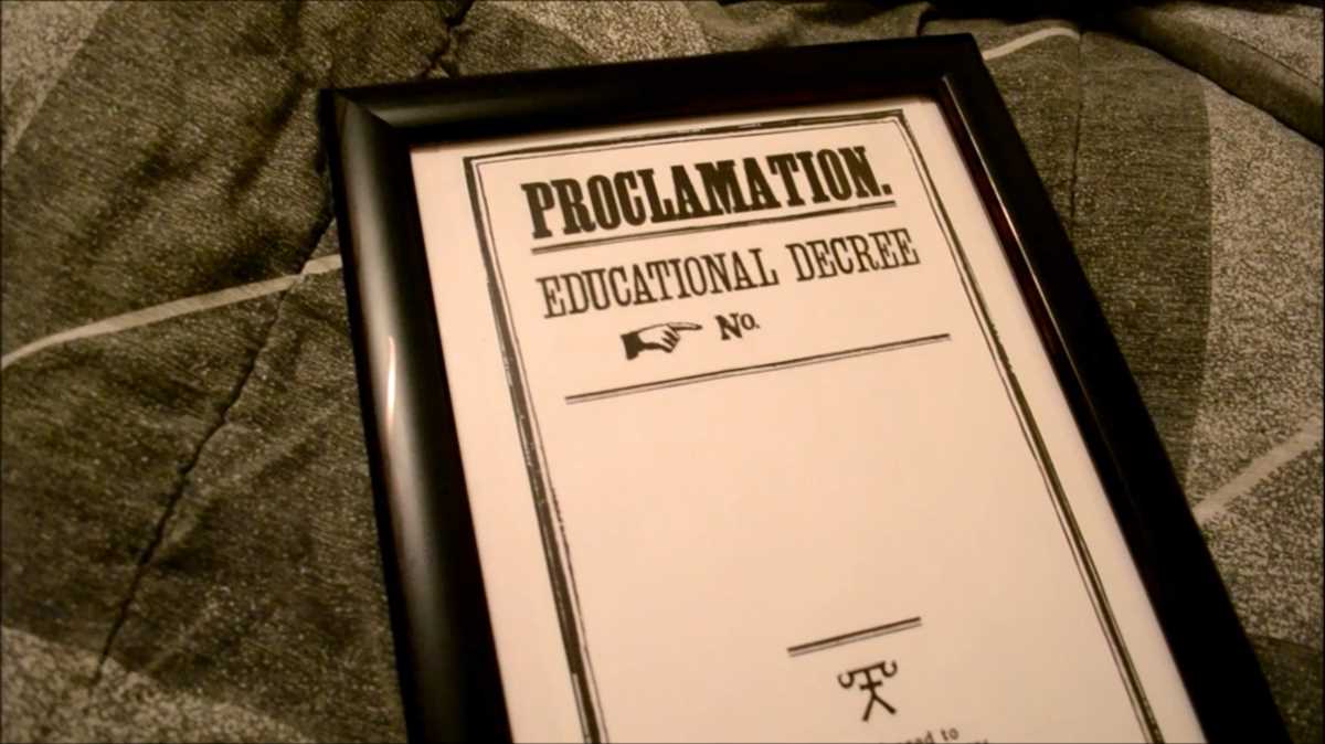 educational proclamations harry potter printable free