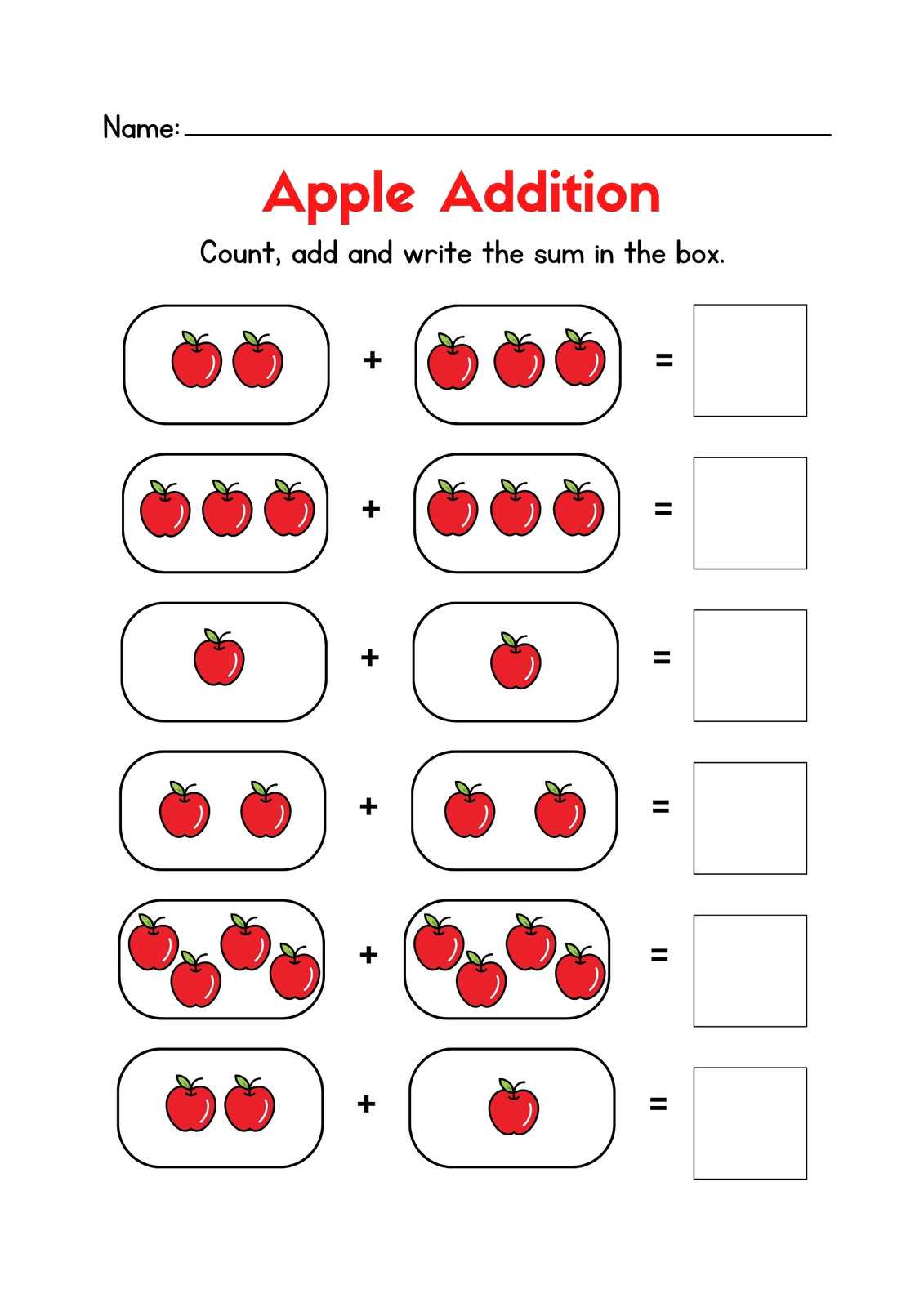 free printable math sheets addition